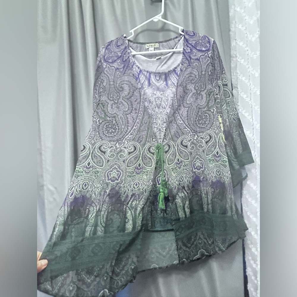 50%OFF W❤️One World Boho 2pc Top & camisole purple NWT size small hippie 👠504